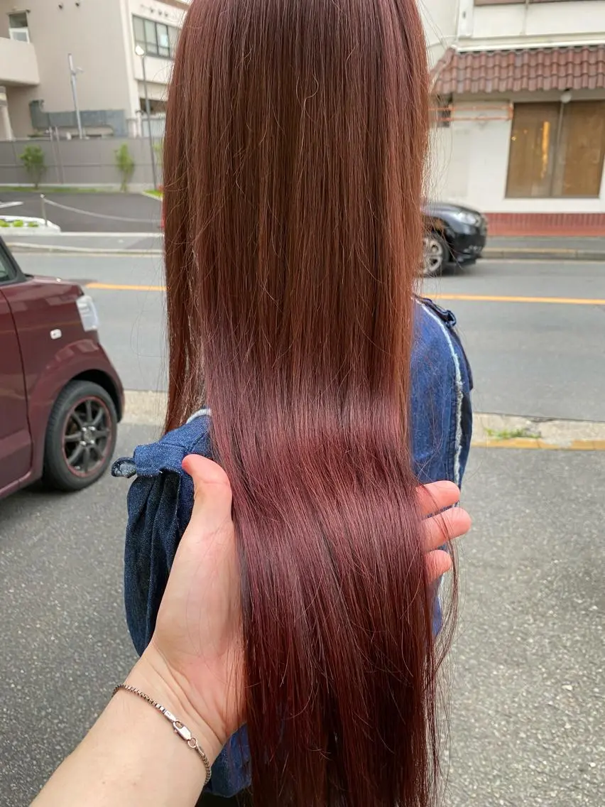 カラー ブリーチ ブリーチなしカラー ピンクカラー 山﨑 将弥のヘアスタイル