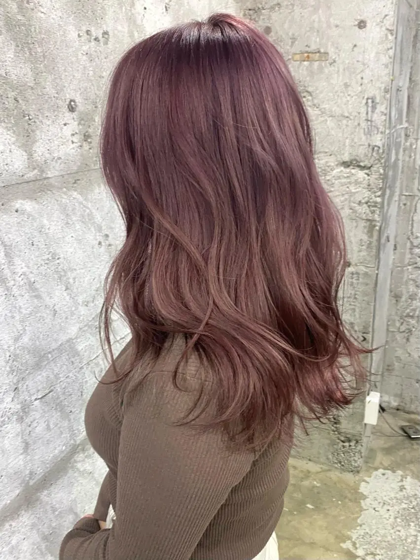 ミディアム ピンクブラウン 韓国風ヘア カット ヘアカラー ［似合わせヘア］ ✂︎OGURO✂︎のヘアスタイル