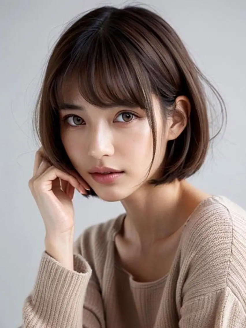 ショート ボブ ハイライト 髪質改善 韓国風ヘア レイヤーカット 浦添 あらさきのヘアスタイル