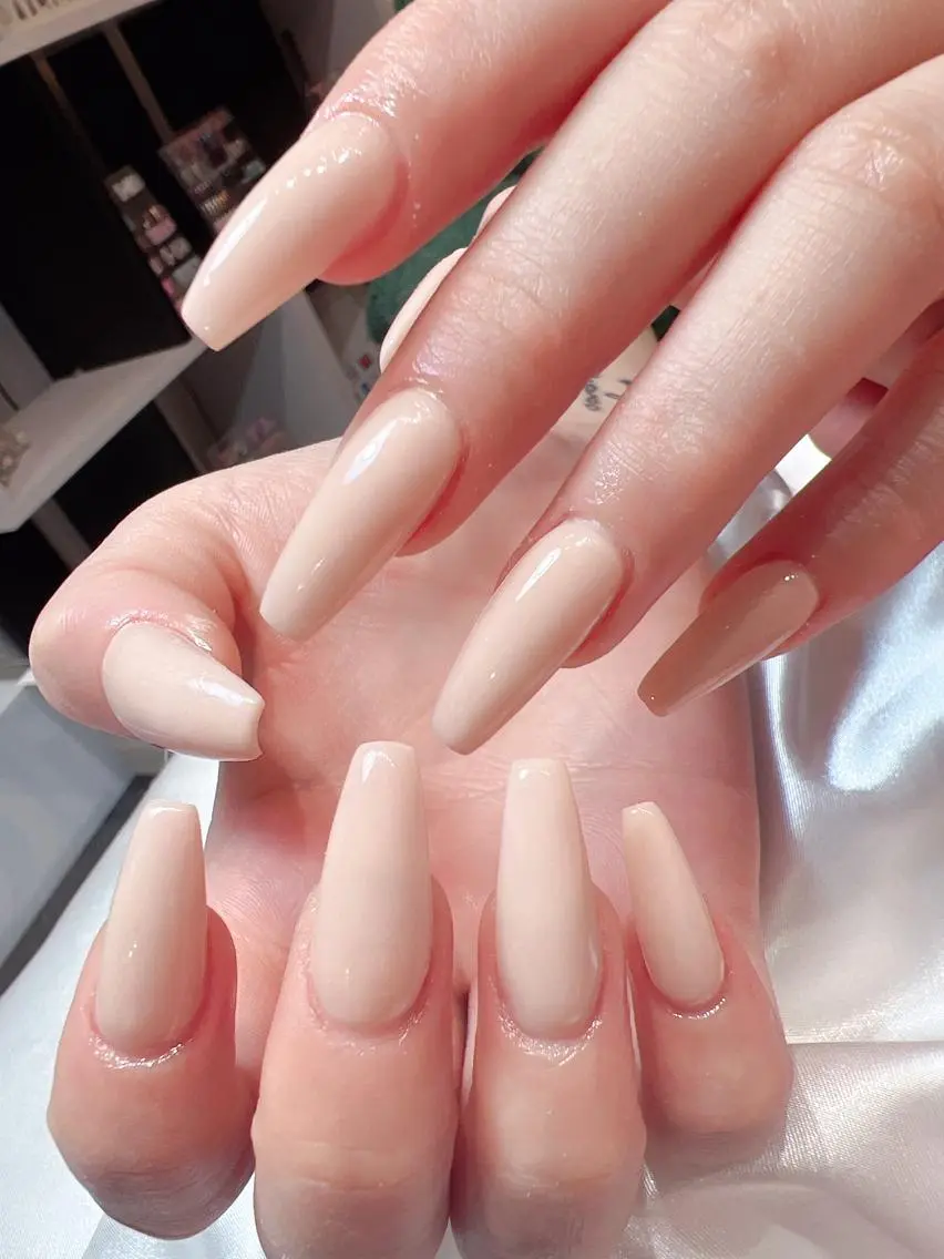 ネイル ワンカラーネイル スカルプネイル bijou nails 蓮のネイルデザイン