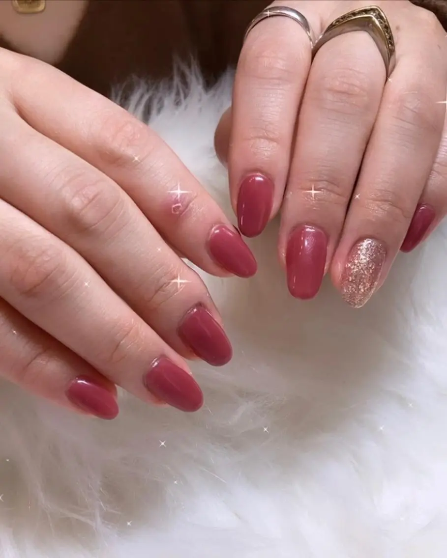 ネイル ラメ(グリッター) ワンカラーネイル ハンドネイル Nail salon Nuit(ニュイ)のネイルデザイン