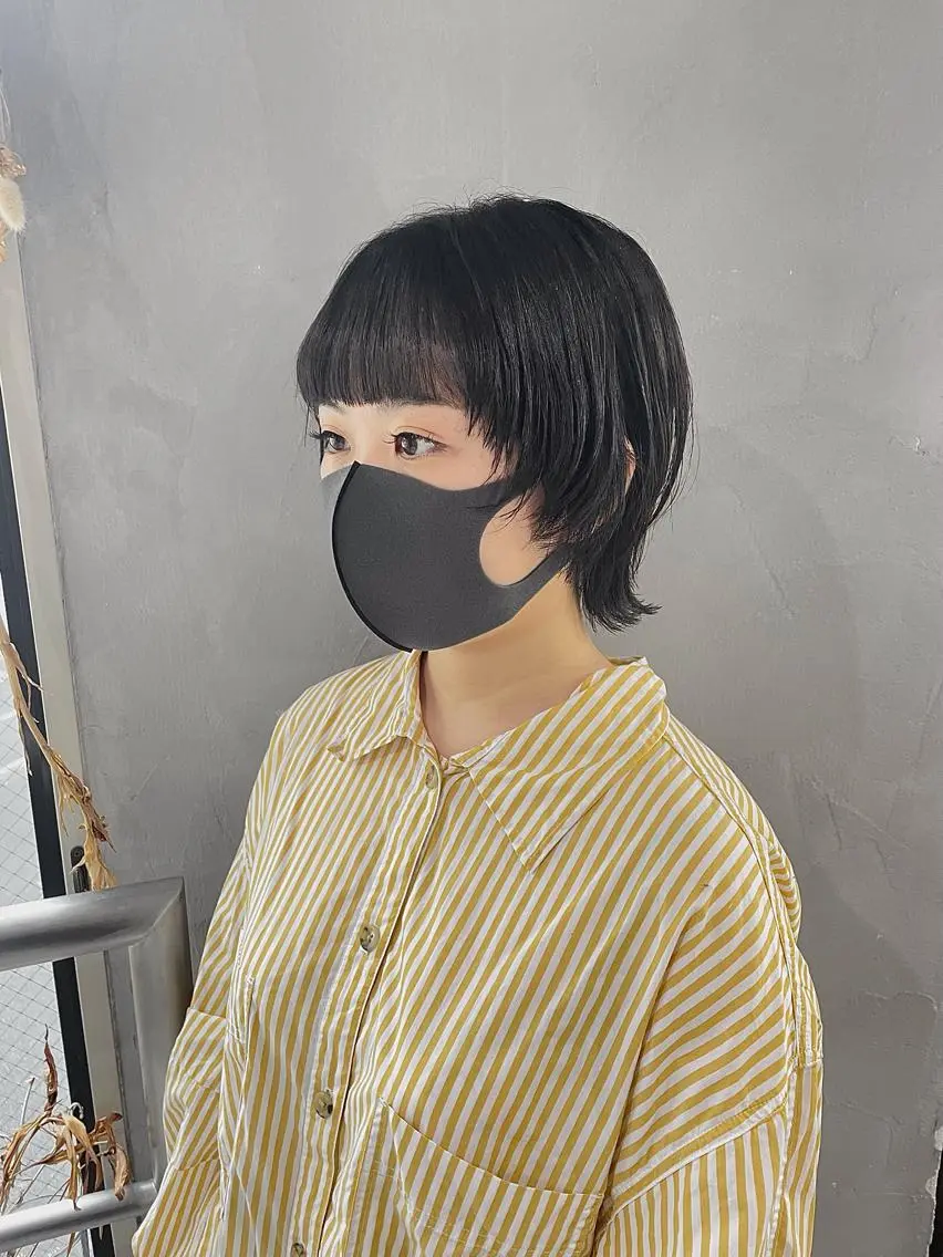 ショート 顔周りカット ショートヘア ウルフカット ウルフ レイヤー パーマ🪐MANAのヘアスタイル