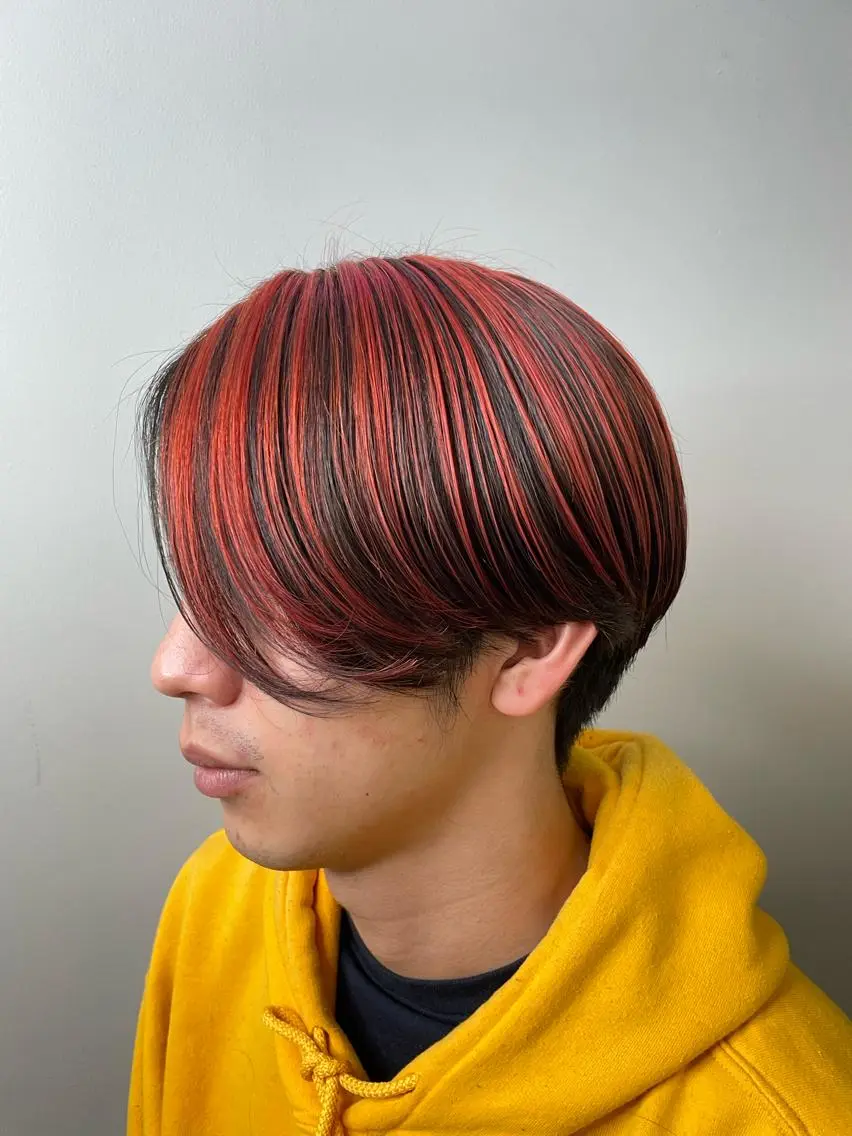 ミディアム カラー カット ヘアカラー トリートメント ヘッドスパ ヘアセット 二ヶ月綺麗なデザイン カット/星野六三四のヘアスタイル