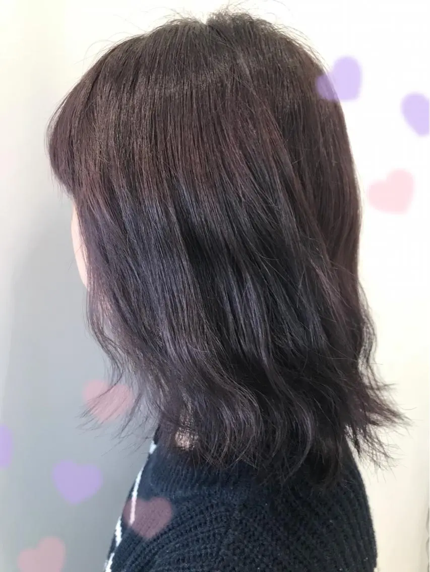 ミディアム カラー ネイビーカラー バイオレットカラー 新宿駅近♡個室 ♡関口三都季🌜のヘアスタイル