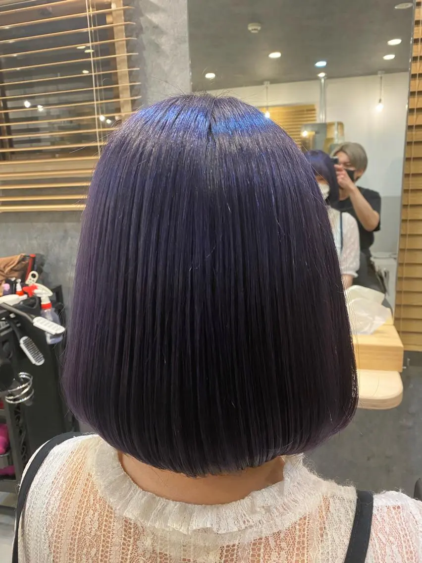 ショート カラー グレージュ ラベンダーカラー ラベンダーグレージュ ラベンダーグレー 小松崎 友宏のヘアスタイル