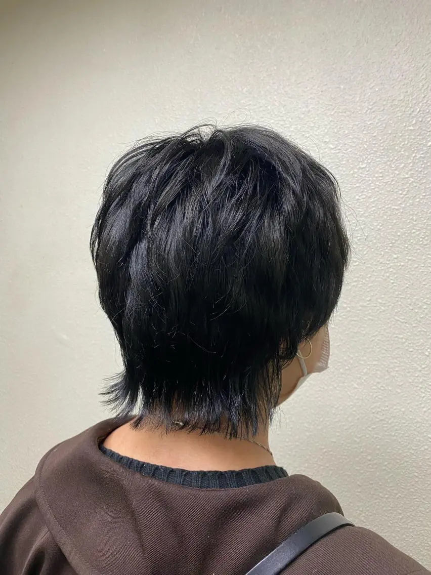 ショート カラー 黒髪 縮毛矯正/艶カラー/ ikedaのヘアスタイル