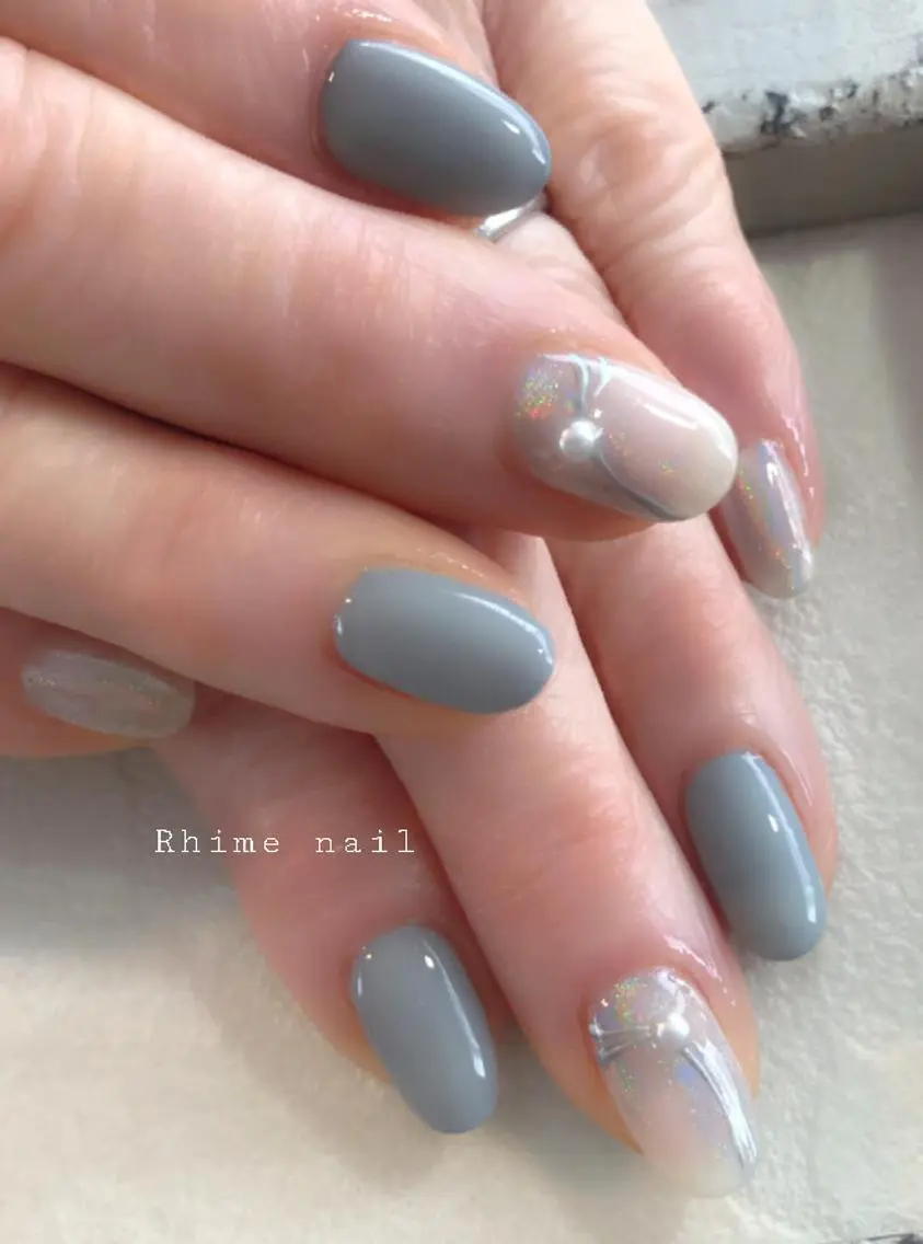 ネイル カジュアル ジェルネイル マグネットネイル ミラーネイル パラジェル Rhime nail ライムネイルのネイルデザイン
