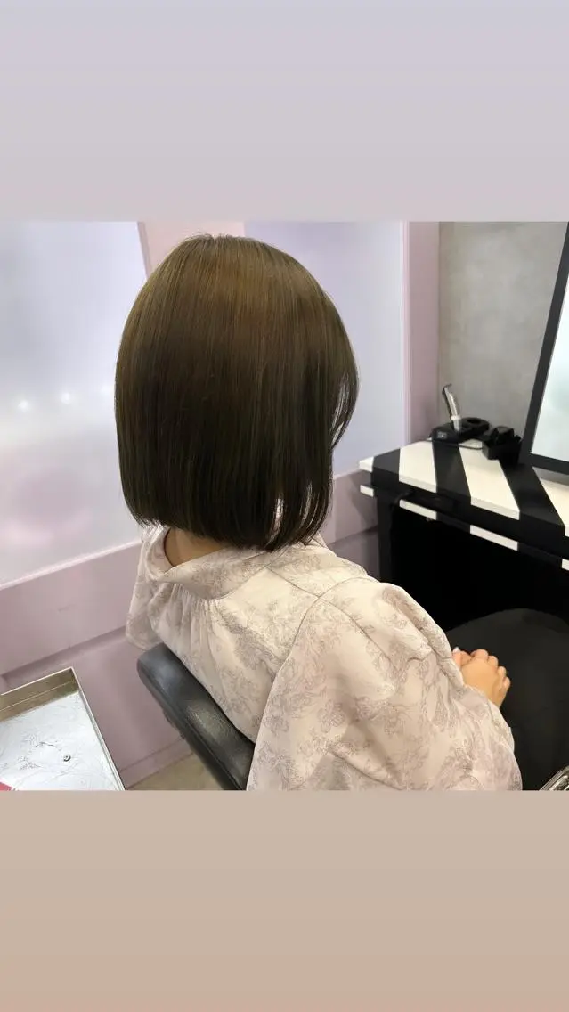 ミディアム ボブ 縮毛矯正・髪質改善 特化 出納 直起のヘアスタイル