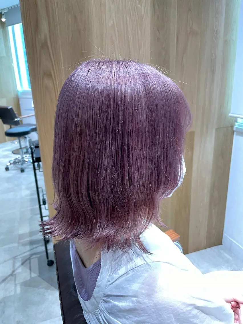 ミディアム カラー ヘアカラー トリートメント レイヤー/ハッシュ 渋谷/サッタのヘアスタイル