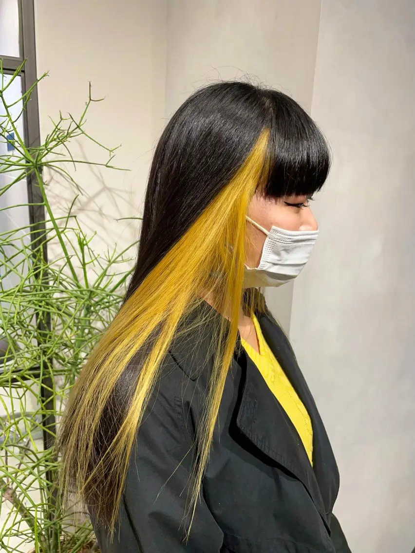 ロング カラー イエローカラー ヘアカラー トリートメント 🔷ダブルカラーハイ トーン🔷櫻井走のヘアスタイル
