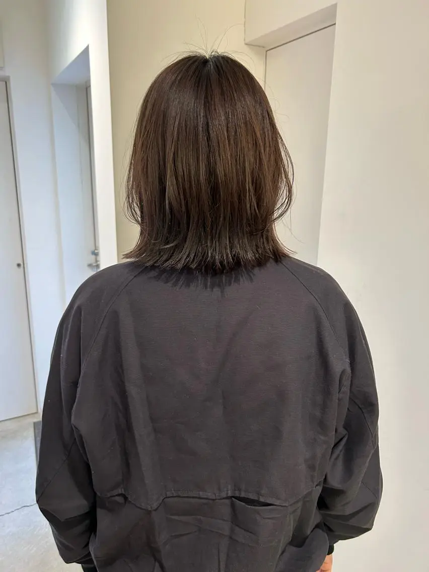 ミディアム カラー ボブレイヤー ボブ レイヤーカット 、 、のヘアスタイル
