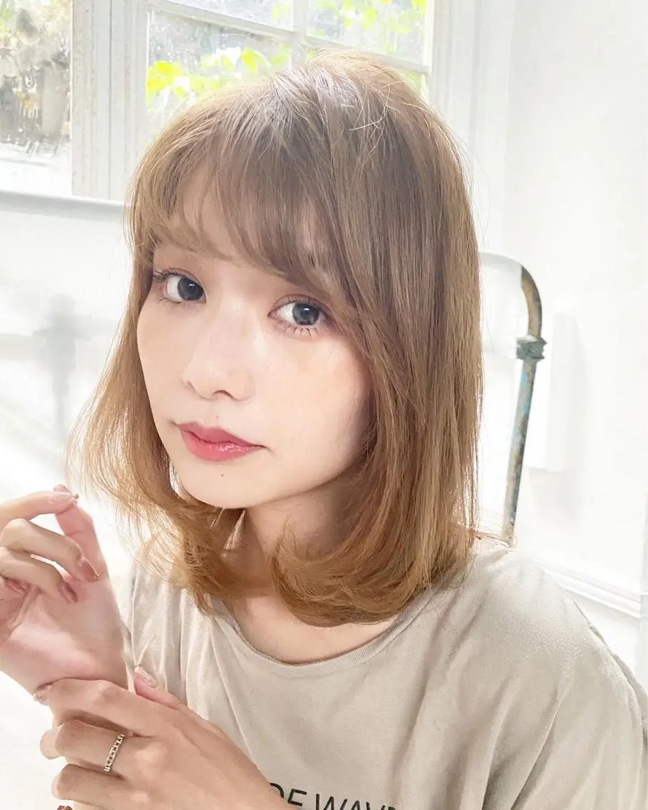 セミロング カット ヘアカラー トリートメント ヘッドスパ 🇰🇷韓国レイヤー 錦糸町【北山謙三】のヘアスタイル