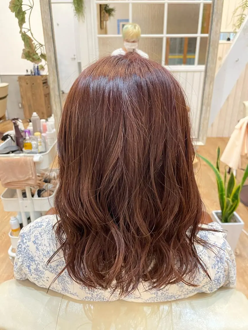 カラー ボブ、レイヤー、 ハイトーン、古淵のヘアスタイル