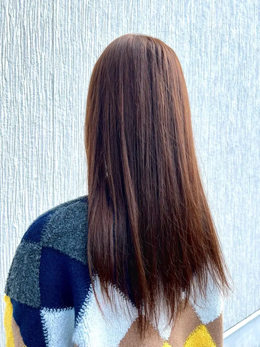 セミロング カラー ブリーチ ブラウンカラー ブリーチなしカラー cyan Amiのヘアスタイル
