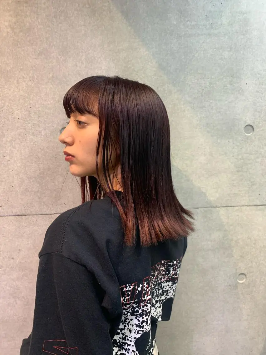ミディアム レッドブラウン カット ヘアカラー トリートメント オシャレ髪✔️ 店長オオキアキヒロのヘアスタイル