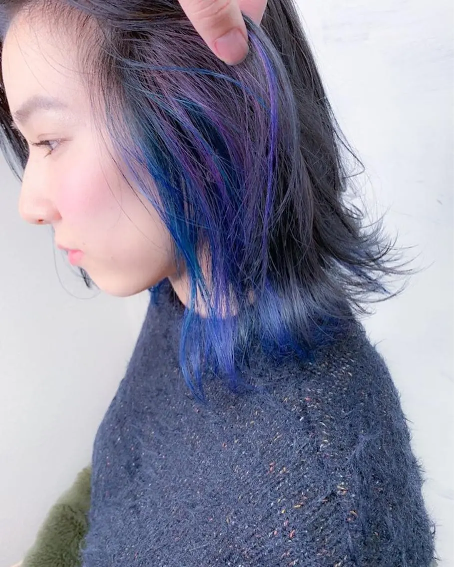 ミディアム カラー インナーカラー ユニコーンカラー カット ヘアカラー BOX mico.のヘアスタイル