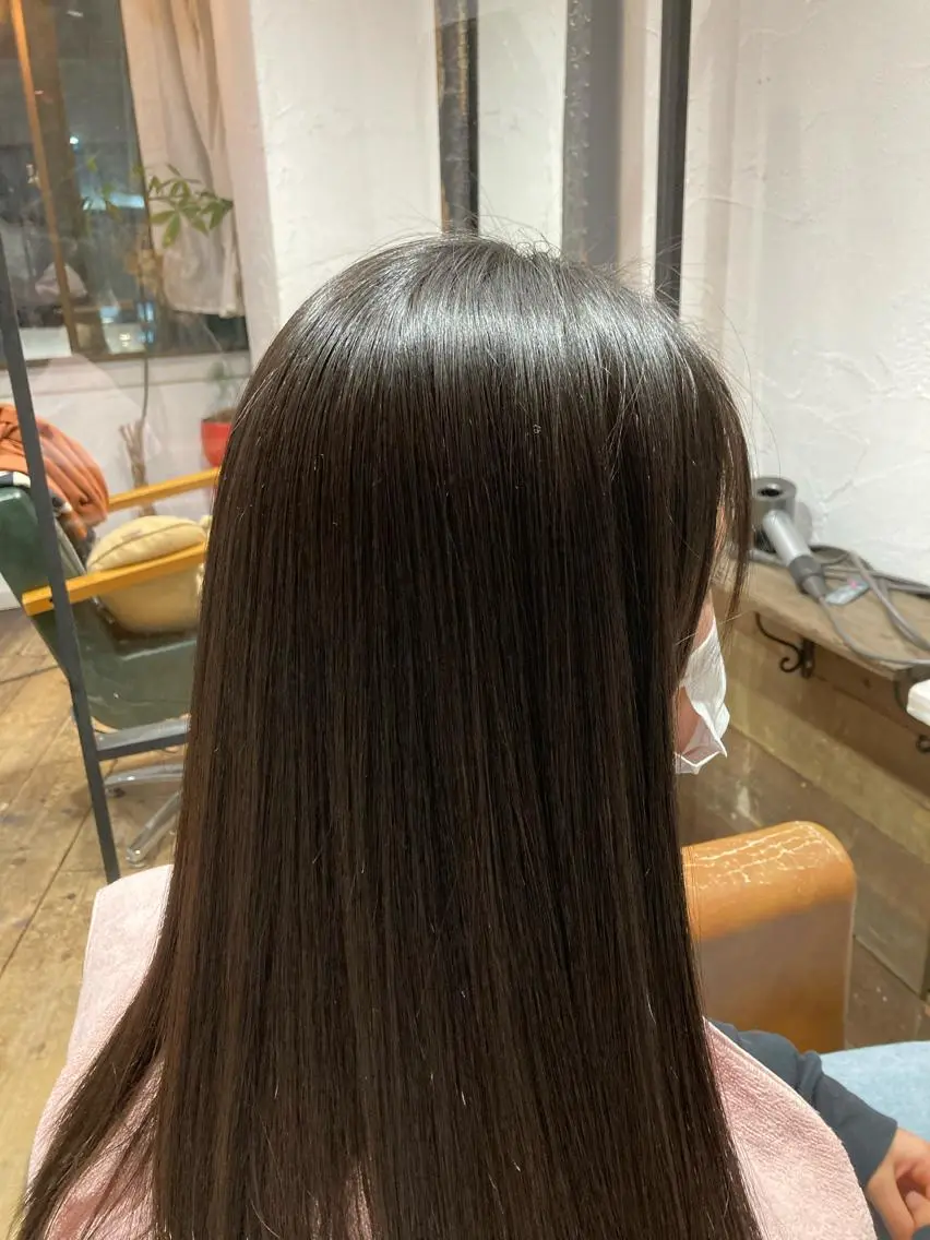 ロング 縮毛矯正 髪質改善/縮毛矯正/ 超高濃度水素ケアのヘアスタイル