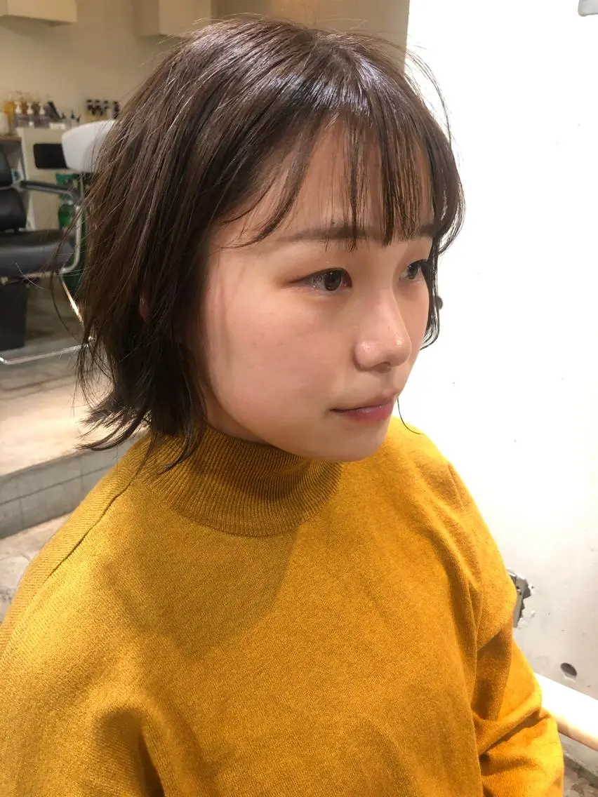 ミディアム カラー ベージュカラー ボブ 外ハネヘア ❏アンニュイパーマ 川原畑 拓也❏のヘアスタイル