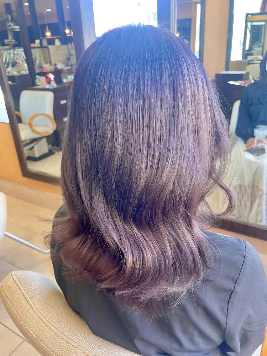 セミロング カラー ヘアアレンジ 透明感カラー✨艶髪 制作🌱山根あゆみのヘアスタイル