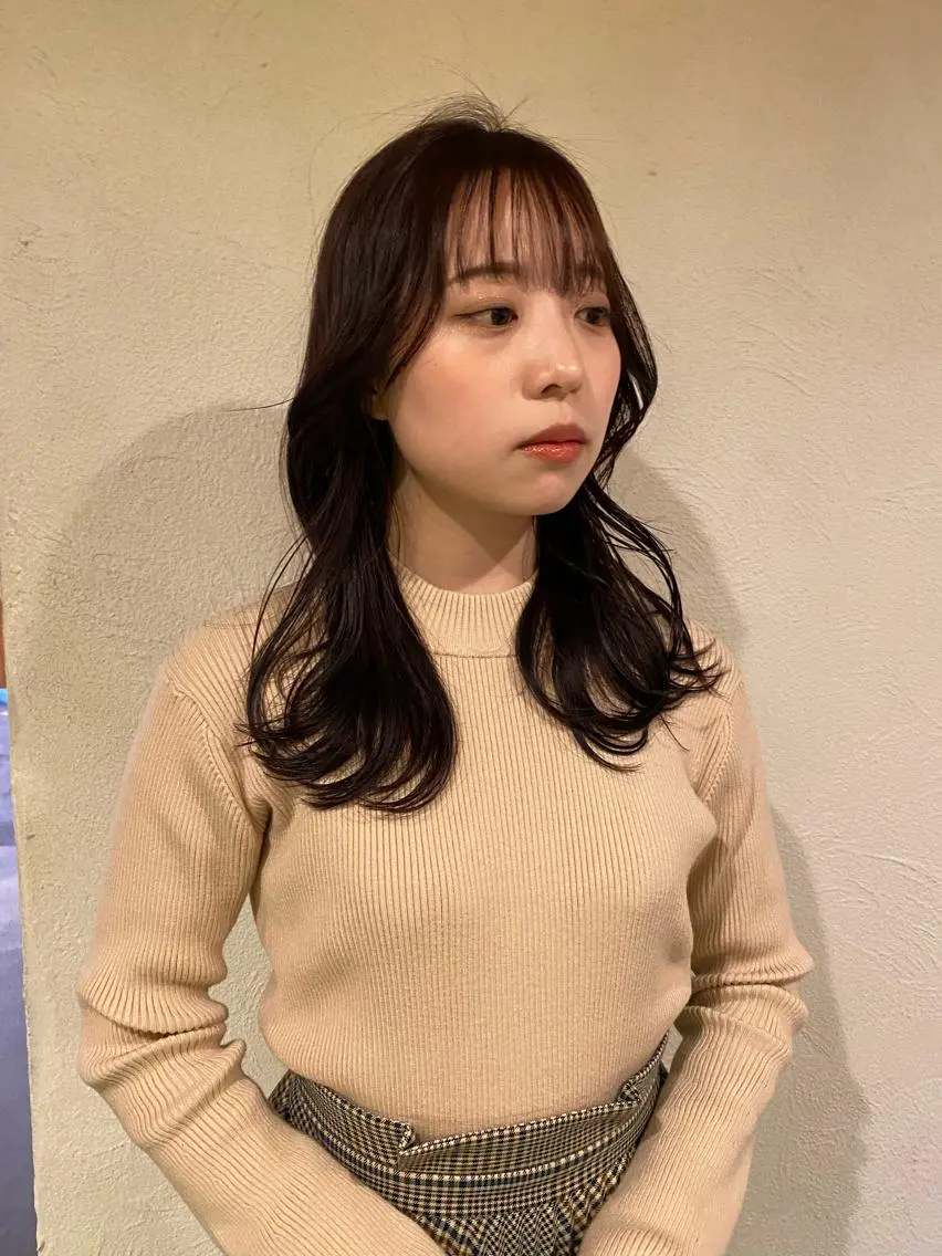 セミロング カラー 韓国風ヘア 吉田 光佑のヘアスタイル