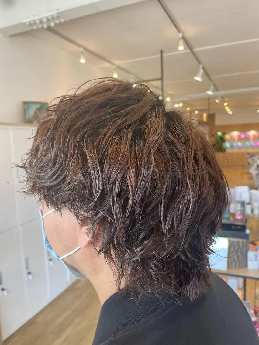 パーマ メンズ メンズウルフカット ウルフカット 木村 魁成のヘアスタイル