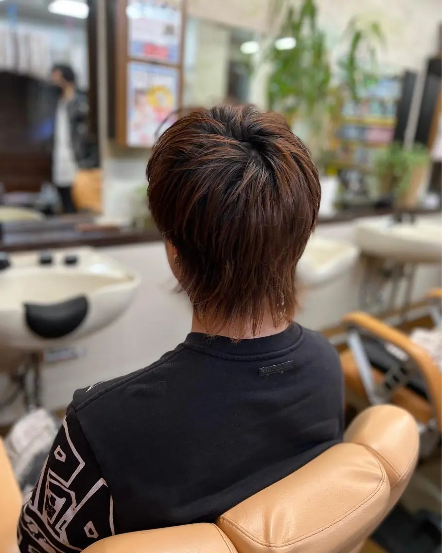 ミディアム メンズ マッシュ メンズウルフカット ウルフカット パーマ/フェード/新 宿/アイパー/上田のヘアスタイル