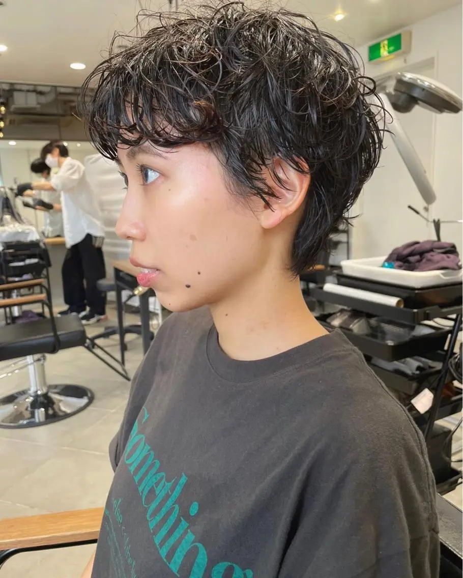 ショート パーマ ショートヘア カット パーマ トリートメント 村上雅人 ナチュラルモードのヘアスタイル