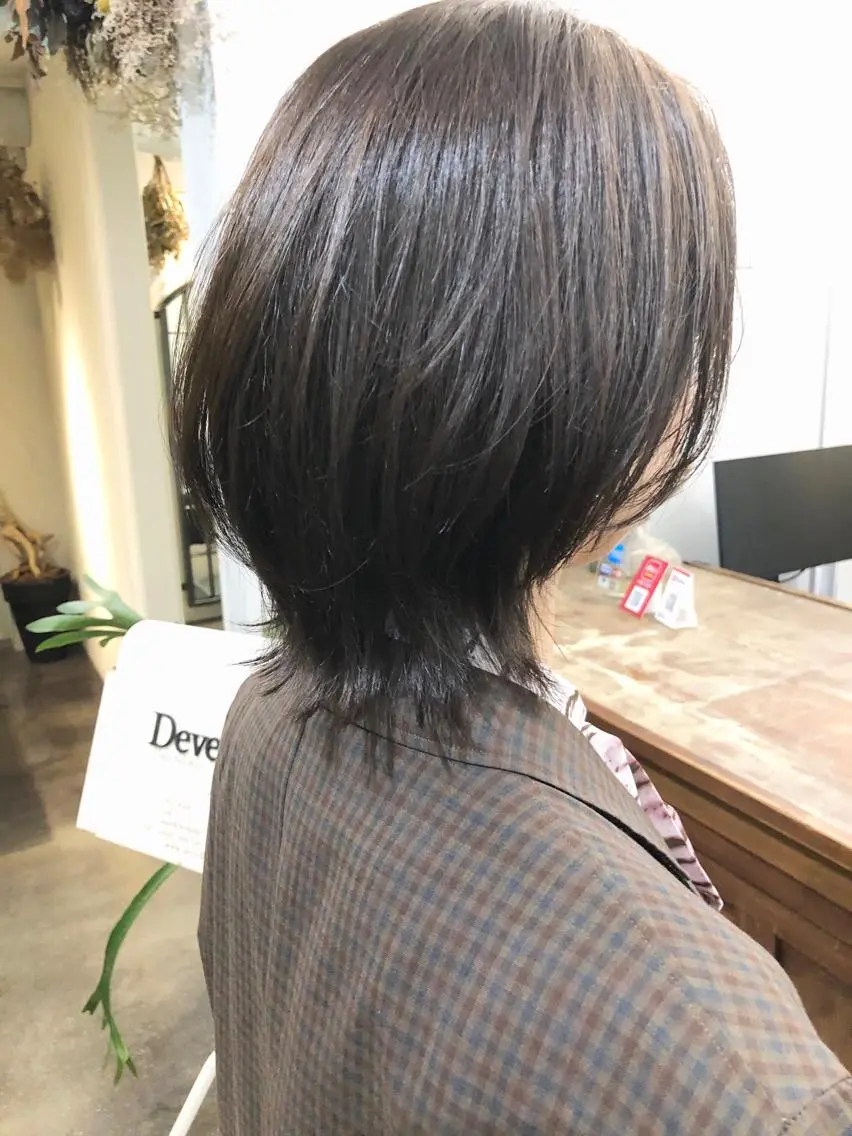 ショート カラー アッシュ ボブ ウルフカット カット ヘアカラー 千葉 郁也のヘアスタイル