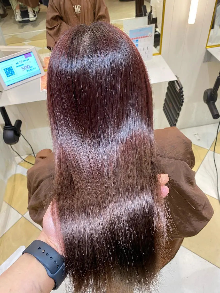 セミロング カラー ヘアカラー トリートメント ヘアセット 💜髪質改善美髪💜 星野清光のヘアスタイル