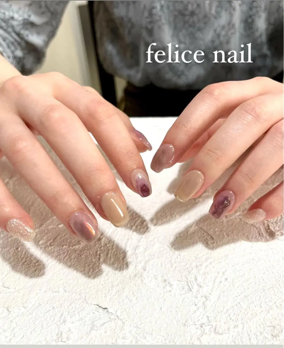 ネイル フレンチネイル ジェルネイル マグネットネイル ミラーネイル ニュアンスネイル felice nailのネイルデザイン