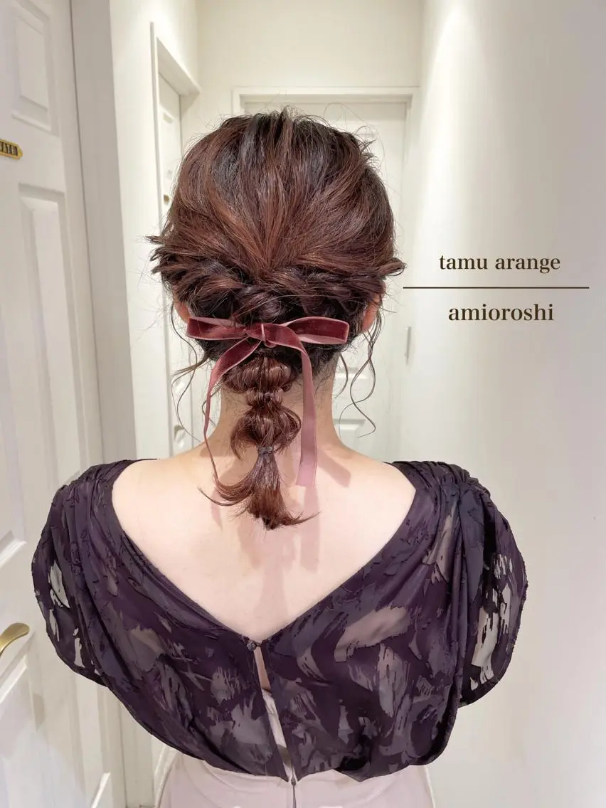 セミロング ヘアアレンジ シールエクステ横浜 🐏☁️miminaのヘアスタイル
