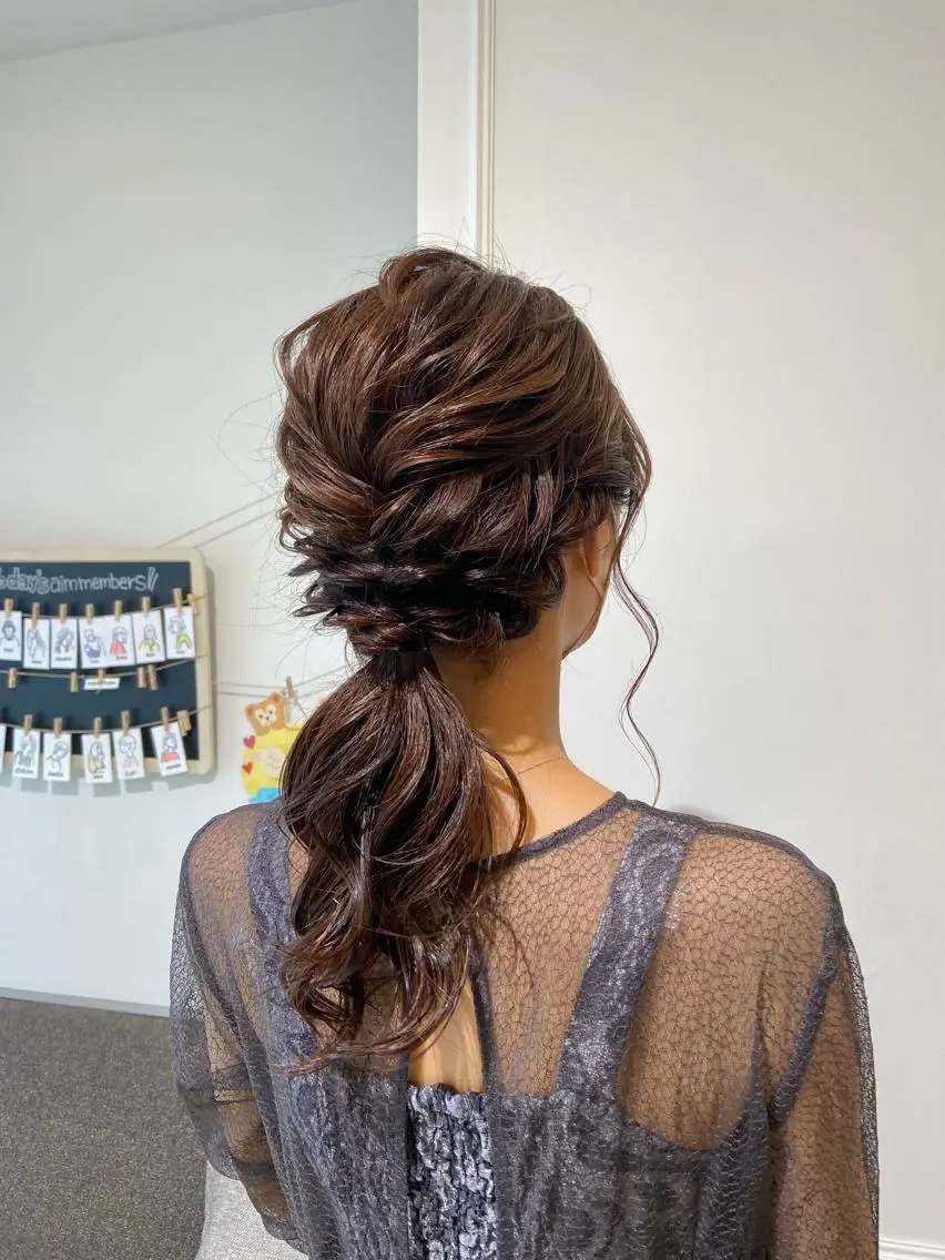 ロング ヘアアレンジ 結婚式・ブライダル ヘアセット 🫧 nanaco🫧のヘアスタイル