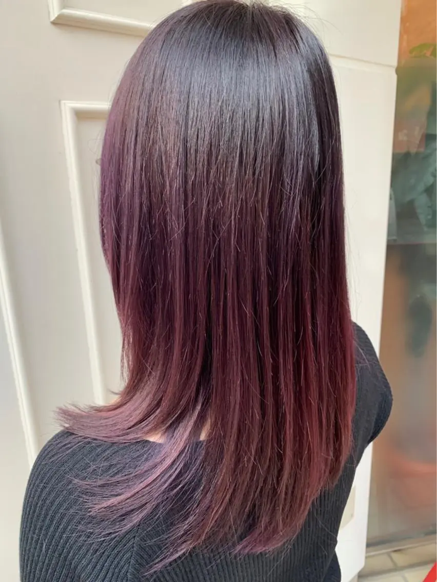 セミロング カラー ピンクカラー バイオレットカラー 🫟Blanco🫟 Color&Careのヘアスタイル