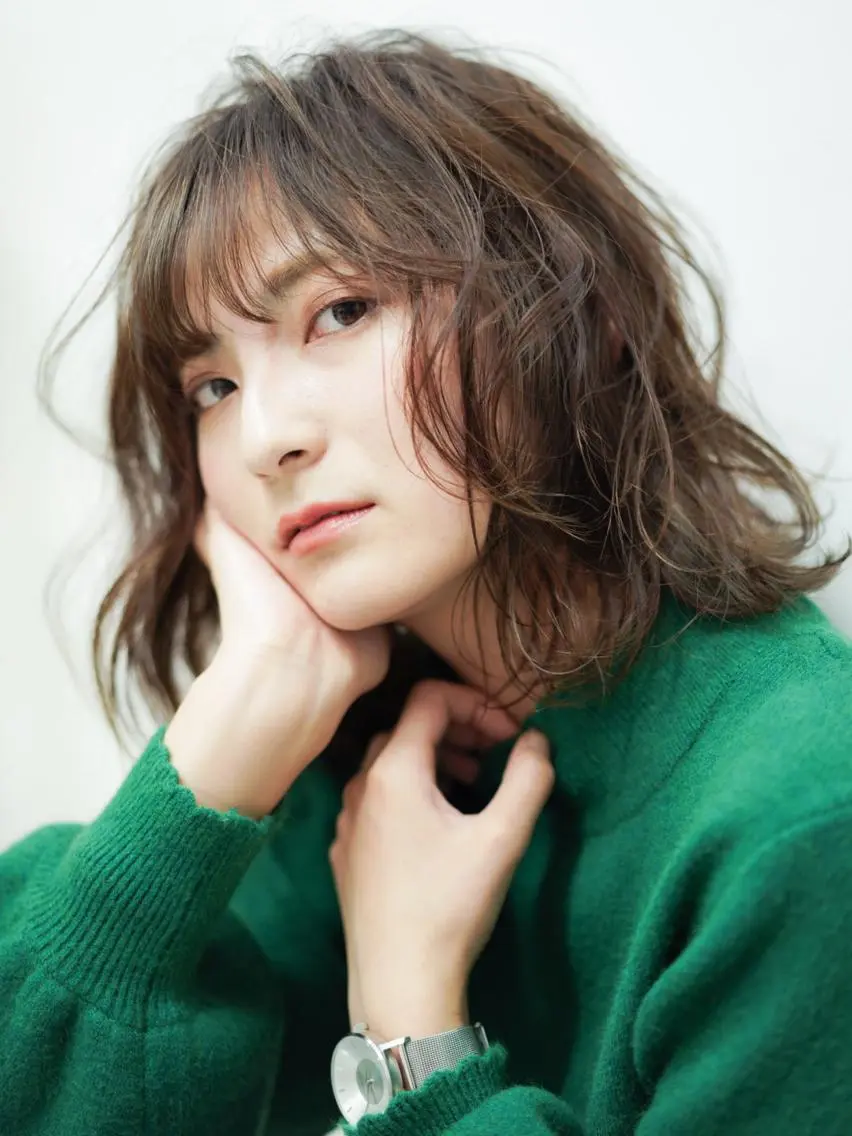 ミディアム パーマ ミディアムパーマ デジタルパーマ ニュアンスパーマ YUKO/ 似合わせ韓国風パーマのヘアスタイル