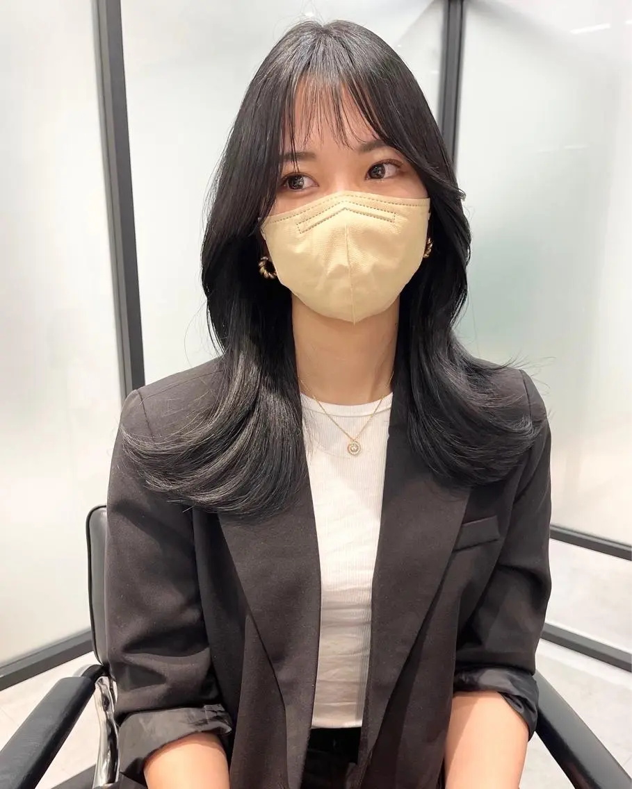 セミロング カット ヘアカラー トリートメント 韓国レイヤーカット 髪質改善▫️水野有真のヘアスタイル