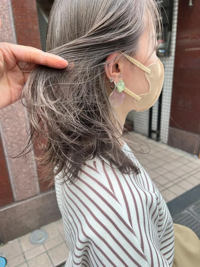 ミディアム カラー ヘアアレンジ ベージュカラー 🌿ショート🌿 パーマ🌿淳平のヘアスタイル