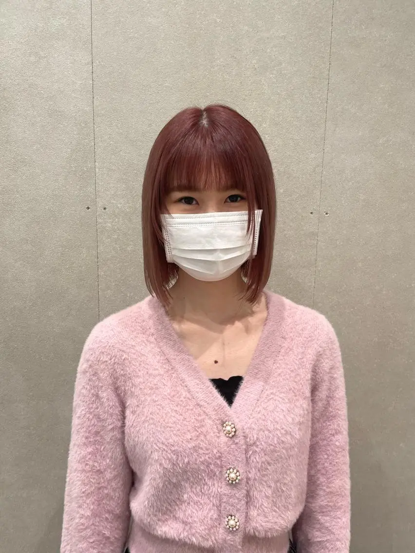 ショート ラベンダーブラウン ピンクラベンダー minatsu 東京の技術を京都でのヘアスタイル