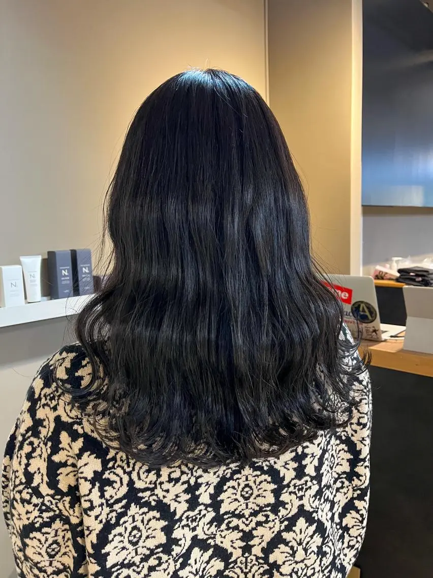ミディアム カラー ヘアアレンジ メンズ キッズ マツエク・マツパ アイブロウ 透明感カラー🤎 ゆりのヘアスタイル
