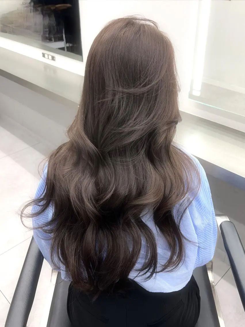 カラー ロング ブリーチ ケアブリーチ ダブルカラー 顔周りカット 韓国風ヘア ♡KOKOHA ／透明感カラー‎‪♡のヘアスタイル