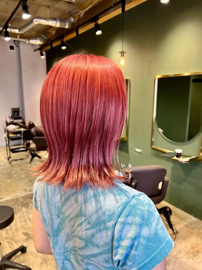 ミディアム カラー ピンクカラー カラースペシャリスト しょう🧑🏼‍🎨のヘアスタイル