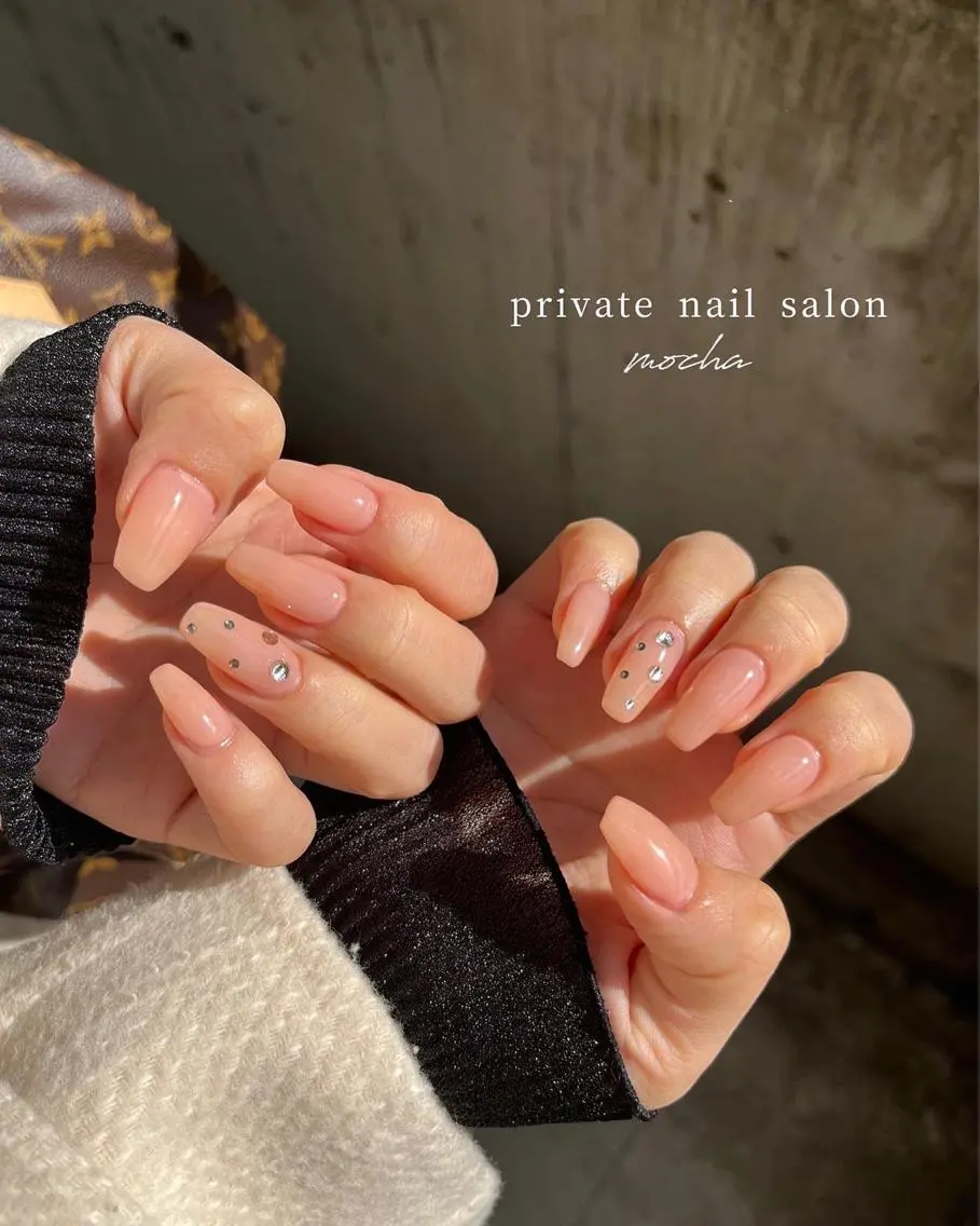 ネイル アートネイル カジュアル チークネイル フレンチネイル ジェルネイル ハンドネイル mocha nailのネイルデザイン