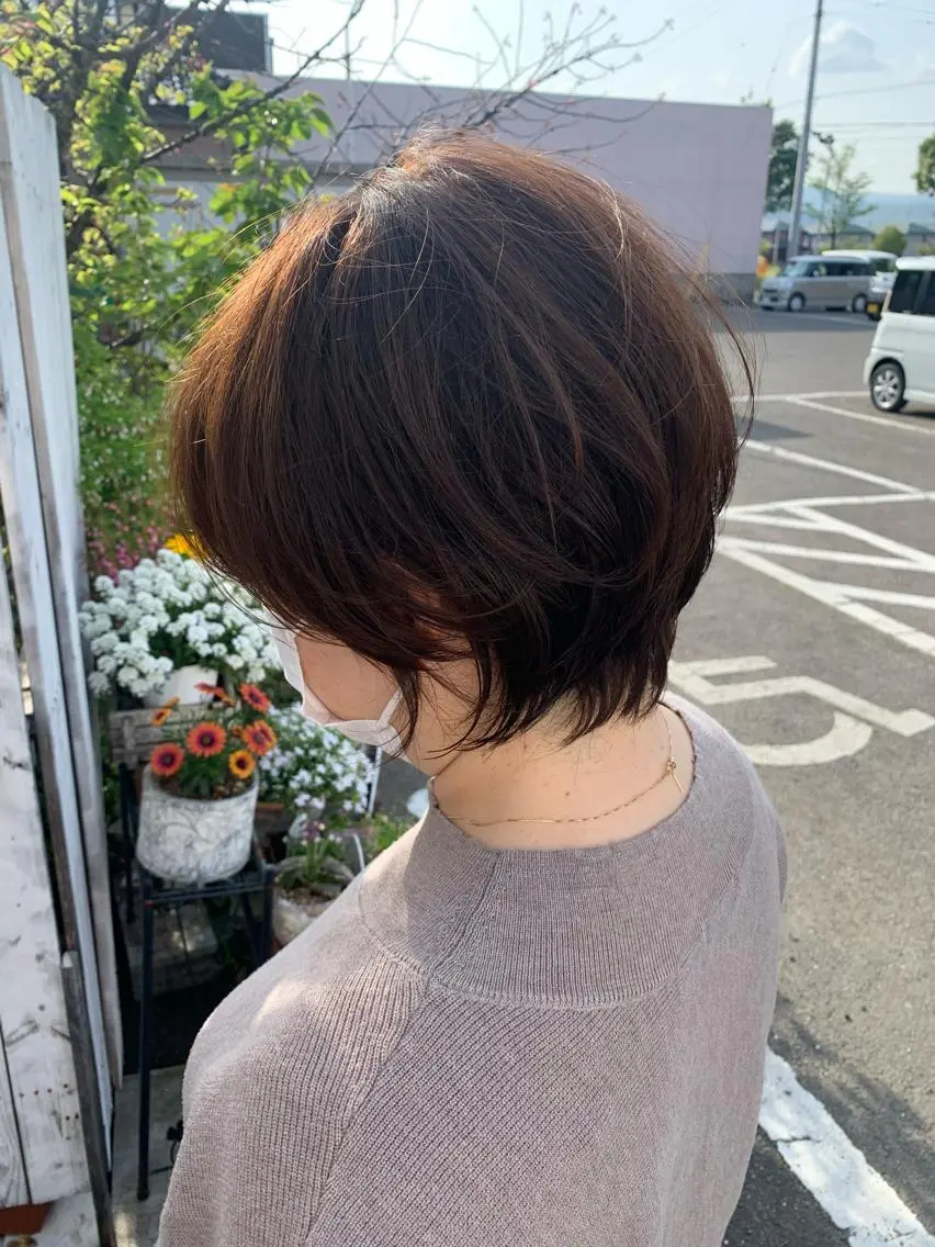 ショート カラー くせ毛 ショートヘア 大野 智亜里のヘアスタイル