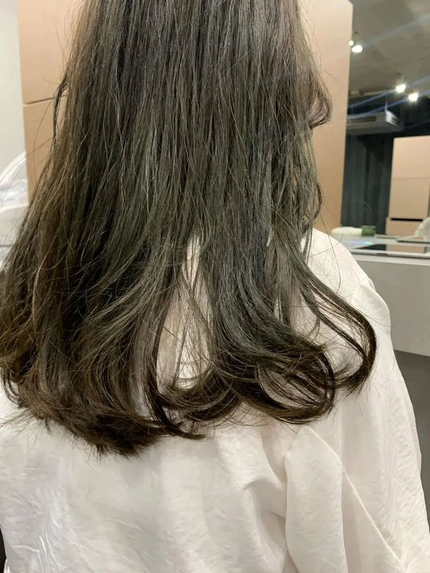 ロング カラー ヘアカラー ボブパーマコテ巻き風 パーマNo1深江秀平のヘアスタイル