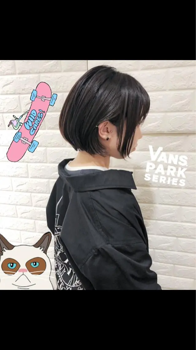 ショート 前下がりボブ ボブ ウルフカット ハッシュカット/七海のヘアスタイル