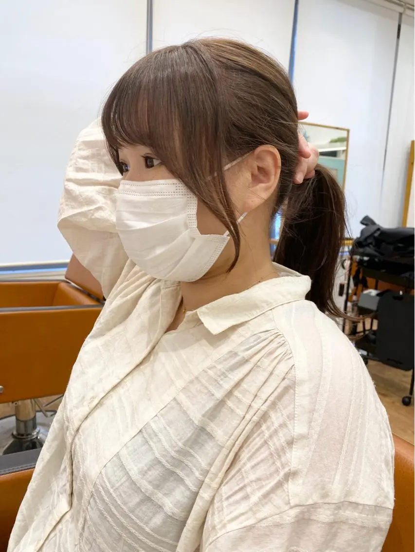 ミディアム カラー 顔周りカット レイヤーカット/ 髪質改善特化のヘアスタイル