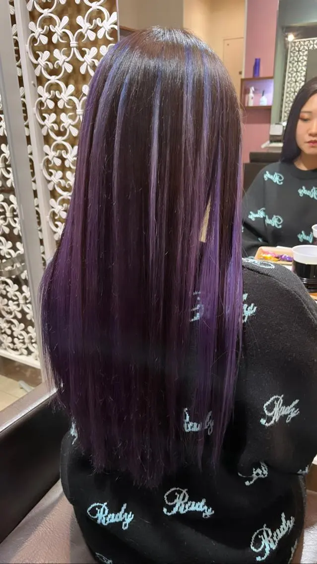 ロング カラー デザインカラー 髪質改善･縮毛矯正 特化･ユウシンのヘアスタイル