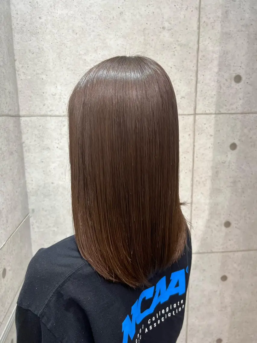セミロング カラー 透明感カラー 韓国パーマ 美容師 和田爽良のヘアスタイル