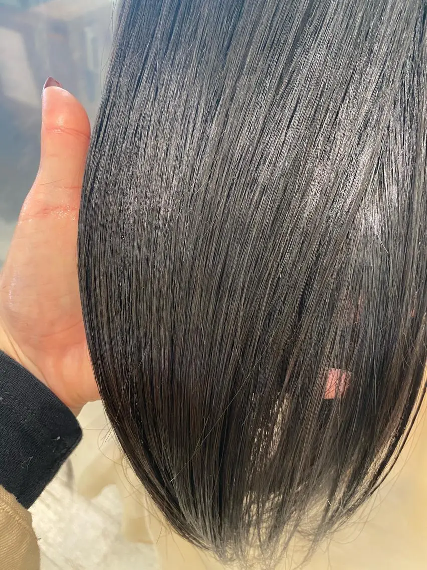 ロング トリートメント 酸熱トリートメント カット 縮毛矯正 小顔レイヤー/ ベージュ🤍Rieのヘアスタイル