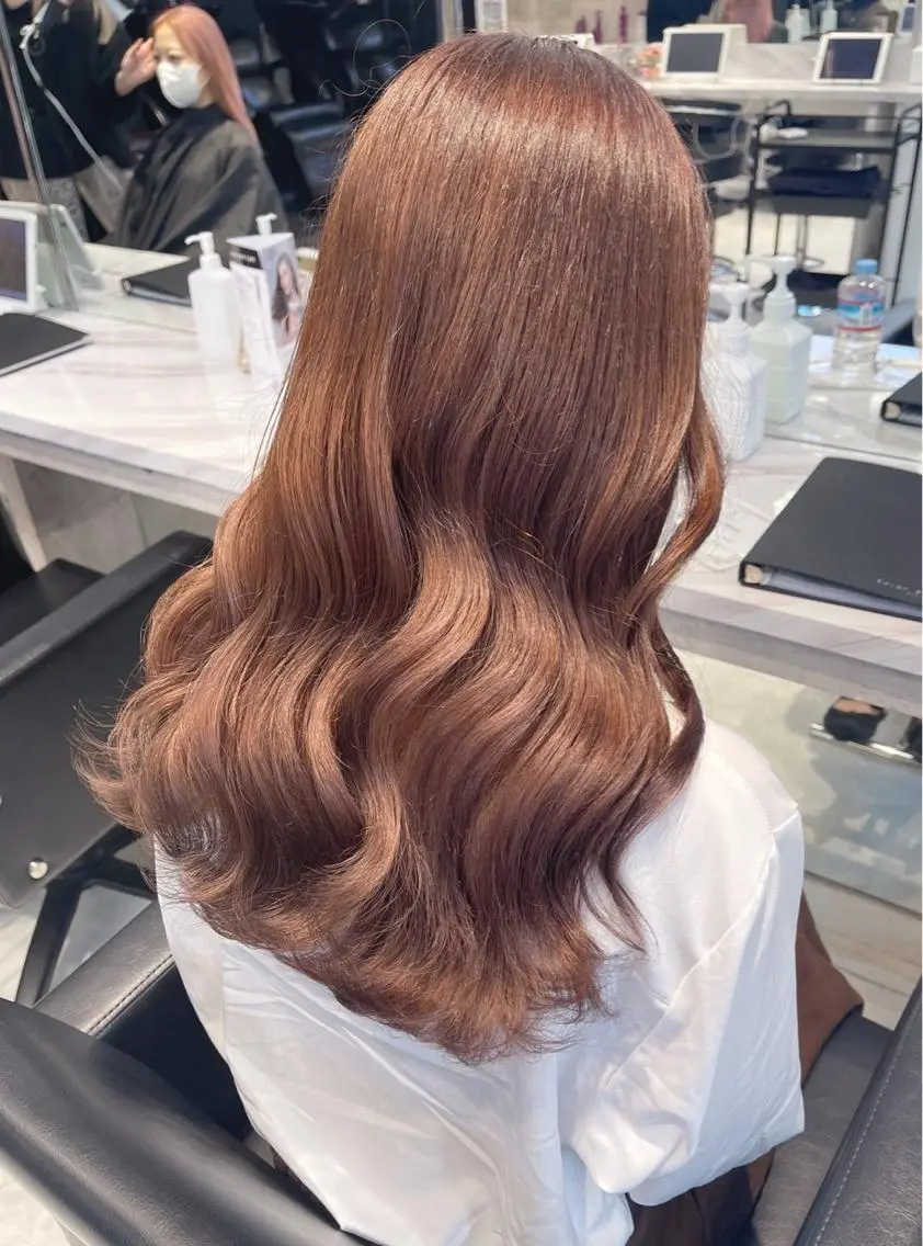 ミディアム カラー パーマ ヘアアレンジ メンズ キッズ ネイル マツエク・マツパ アイブロウ 似合わせカラー♡髪質 改善🎀サトカ🍒のヘアスタイル
