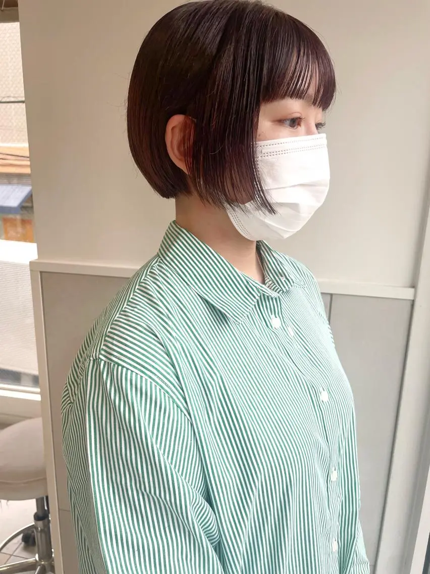 ショート カラー ボブ カット ヘアカラー トリートメント 齋藤 咲のヘアスタイル